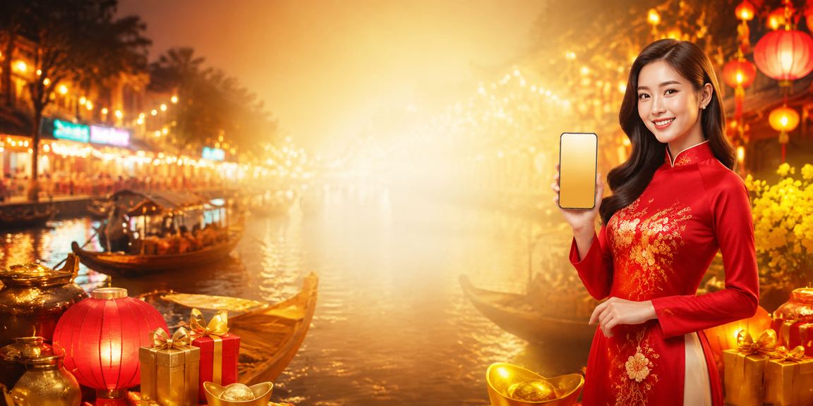 Người chơi mnt7 nhận bonus VIP tại vùng sông Mekong với trang phục áo dài truyền thống