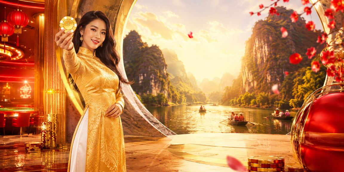 Khung cảnh giải trí buổi tối tại Ninh Bình với người dùng kiểm tra thông tin voucher trên điện thoại